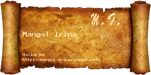 Mangol Irina névjegykártya